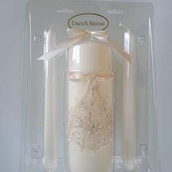BRAND NEW Ivory Vintage, Classy Beaded David’s Bridal Wedding Union Candle, Wedding Unity For The Ceremony.