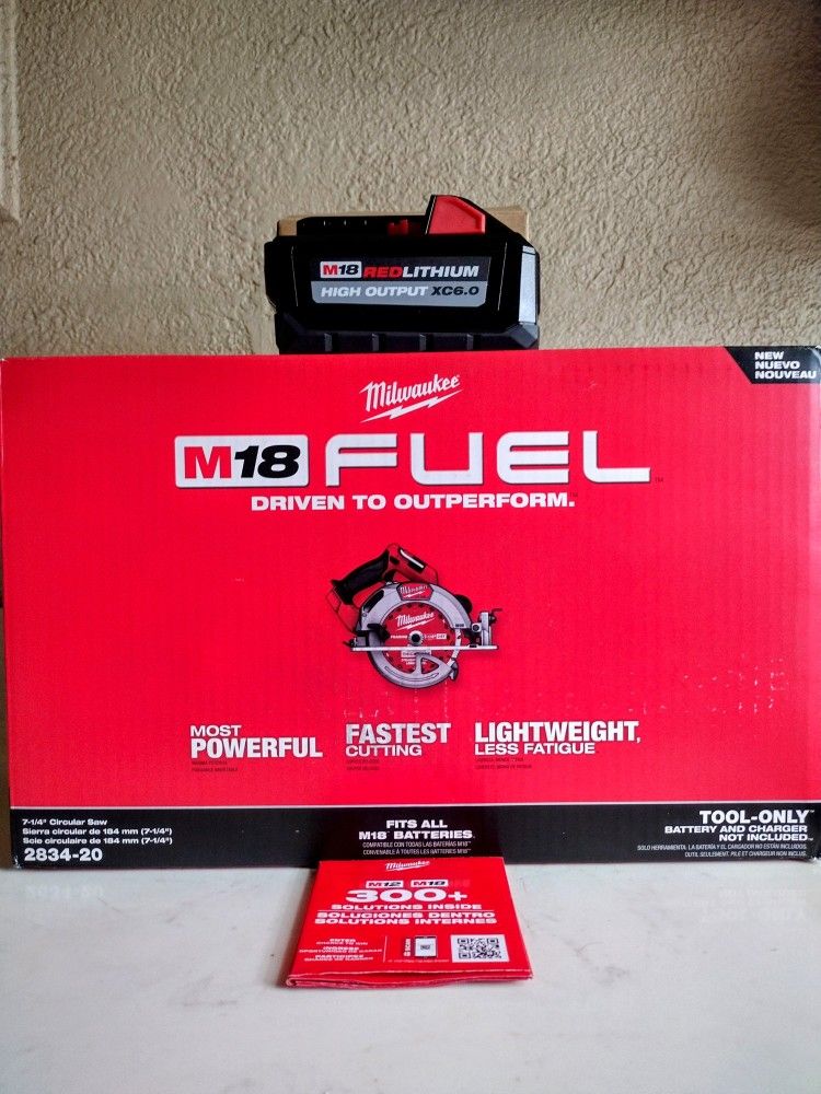 Milwaukee M18 Fuel Brushless 7 1/4in Circular Saw & 6.0 Battery. $270