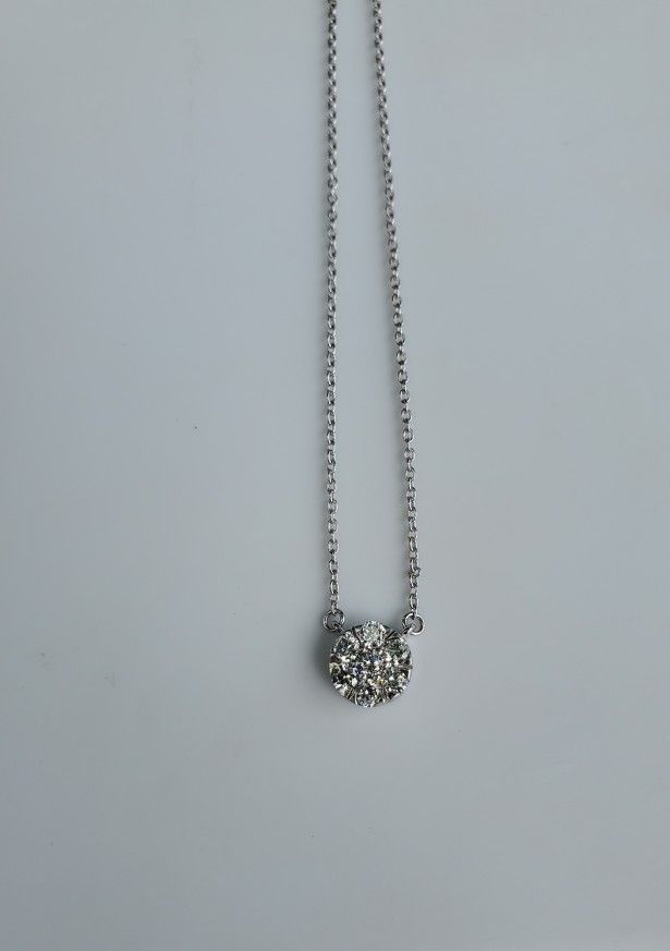 Women's .5 CT Lab Grown Diamond Sterling Silver Necklace