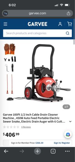 Garvee 100Ft Electric Drain Cleaner Machine