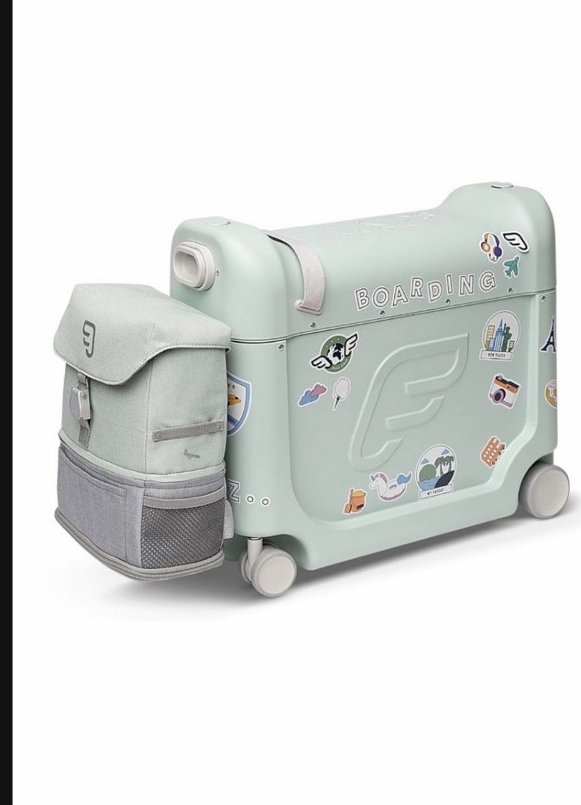 JetKids Travel Bundle - Includes BedBox Ride-On Suitcase & Backpack - Best for Kids 2-7 Years Old (Up to 77 lbs)