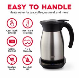 Dash 1.7L Insulated Electric Kettle, Stainless Steel