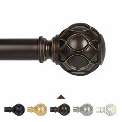 TANGWIN Bronze Farmhouse Curtain Rods for Windows:18-60 Inch Heavy Duty Adjustable Curtain Rod for Bedroom Living Room,Boho Decorative Rustic Drapery 
