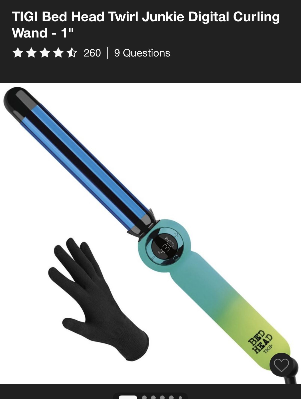 TIGI Bed Head Twirl Junkie Digital Curling Wand 1”