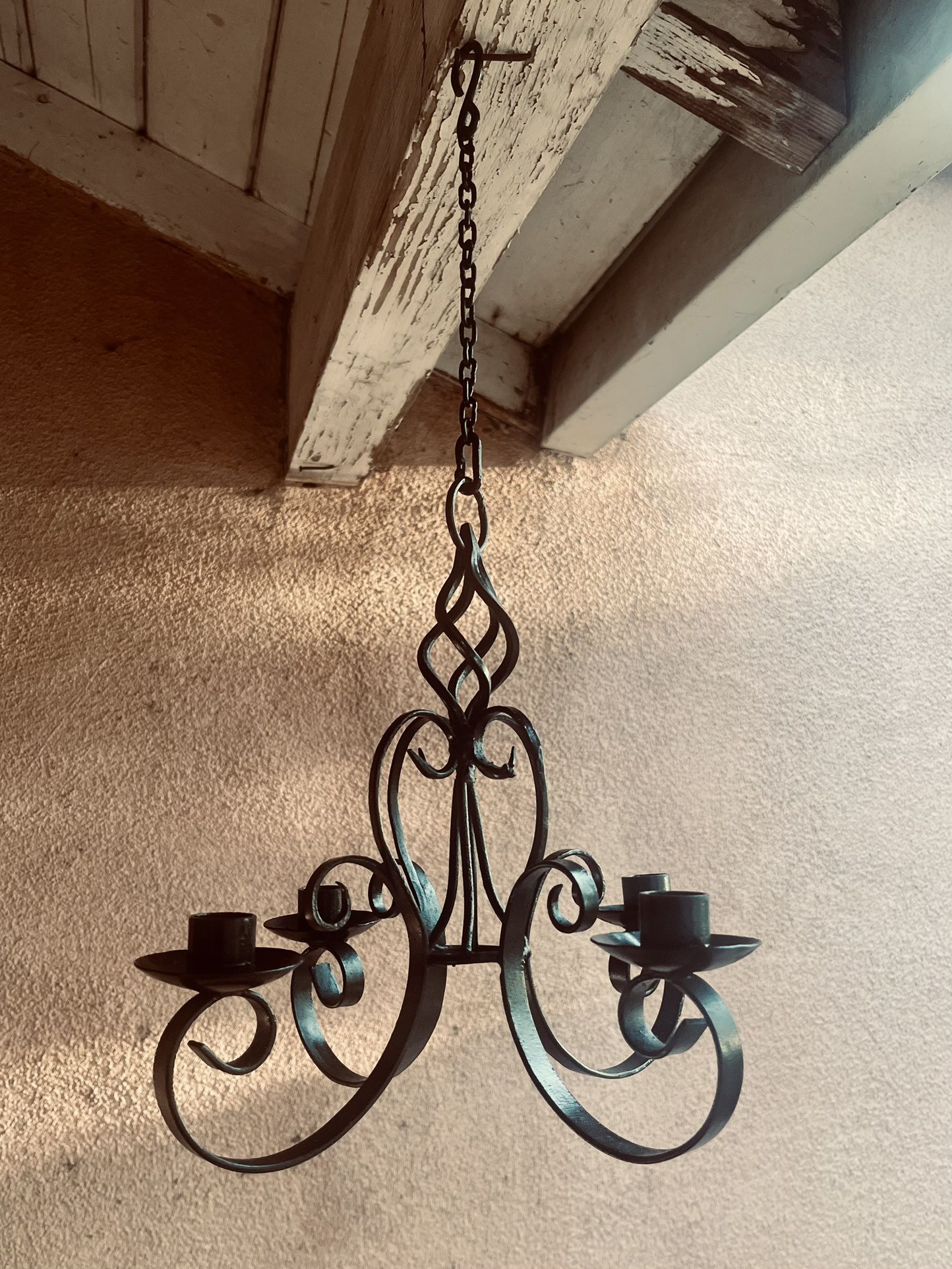 Beautiful Wrought Iron Hanging Candelabra