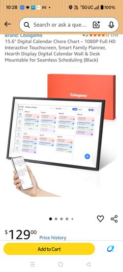 Touchscreen Family Calendar and Photo Frame