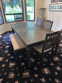 Dining Room Table With 4 Chairs And A Bench