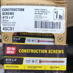 Construction screws 4"  2 boxes of 12lb is  24lb for $50