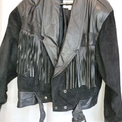 Vintage Suede & Leather Jacket By CHIA, Size M 