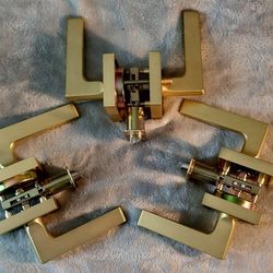 Keyless Door Knobs Heavy Satin Brass *New*