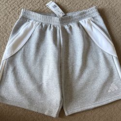 NEW Adidas Tiro 24 Medium Grey Heather/White Sweat Shorts Men’s Size Large