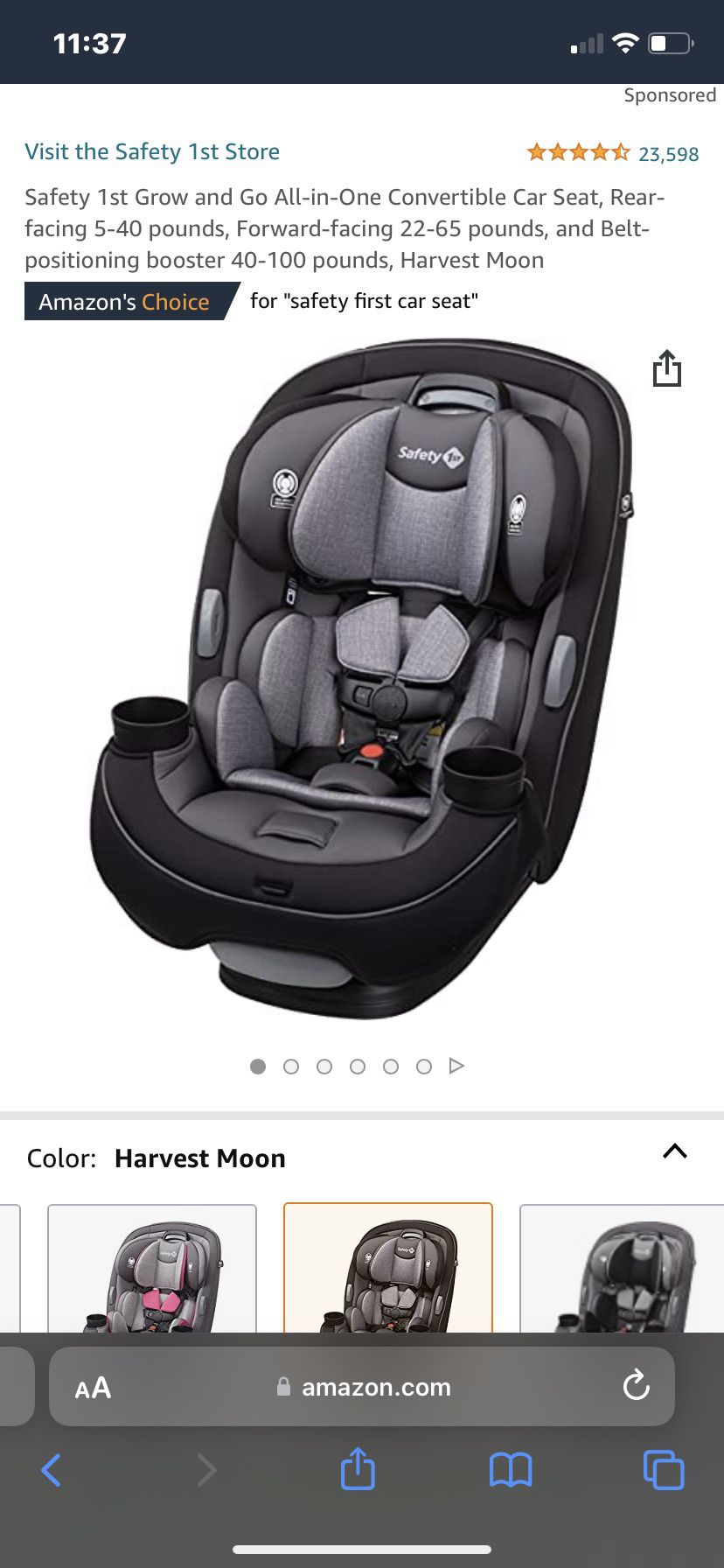 Safety First grow and Go All In One Convertible Car Seat