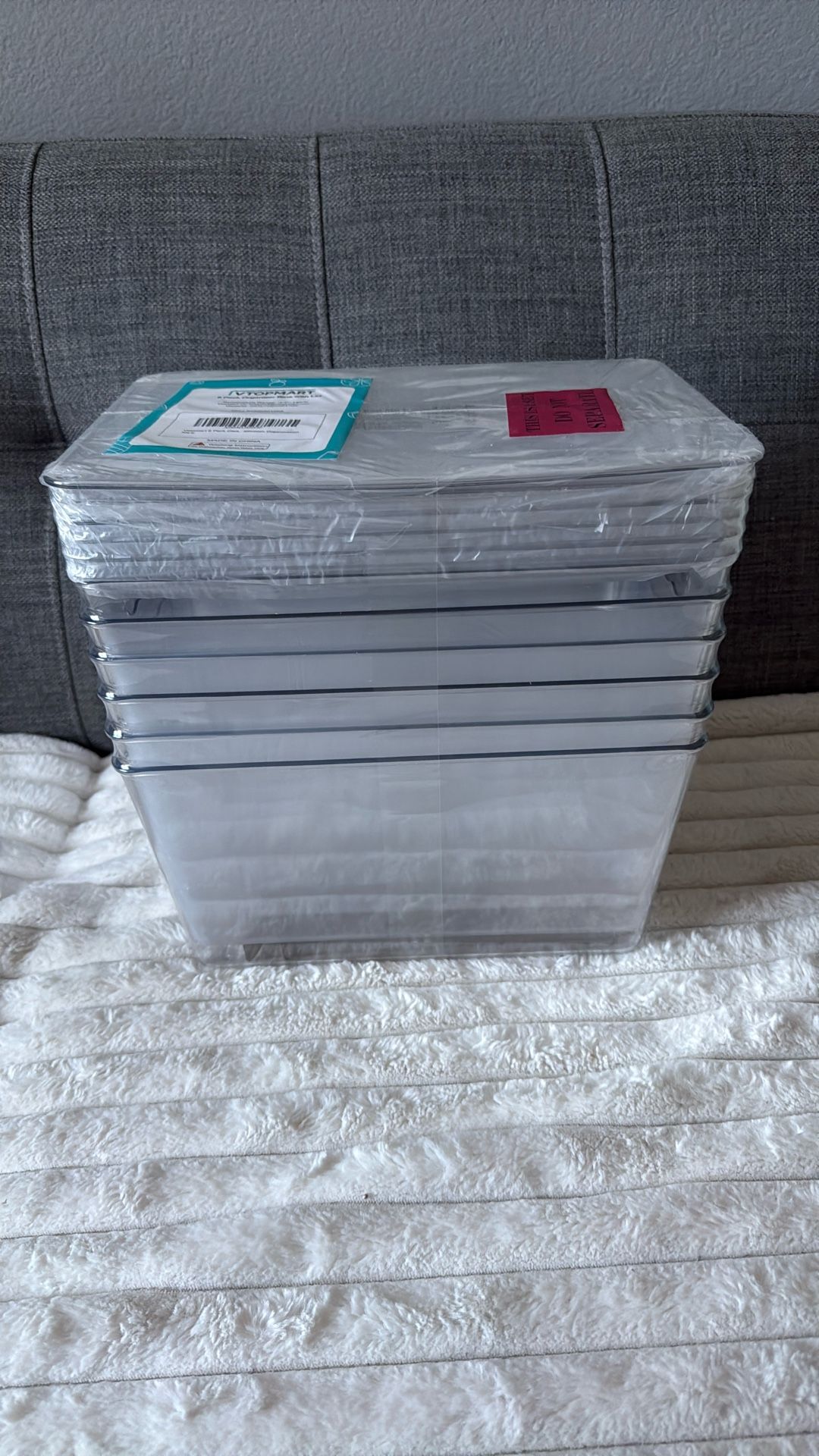 Six Storage Boxes With Lids