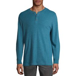 Waffle Knit Long Sleeve Shirt For Men