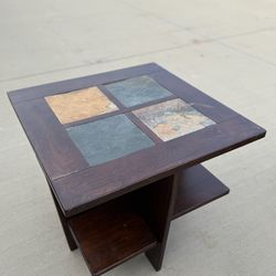 Living Room End Table With Slate Inserts