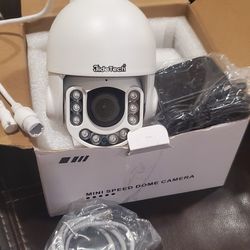 JideTech Outdoor PTZ POE Security Camera, HD 5MP Auto Tracking IP Camera with 5X Optical Zoom