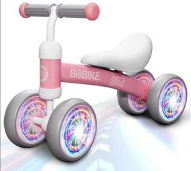 Balance Bike Toys for 12-36 Months No Pedal 4 Wheels Bicycle