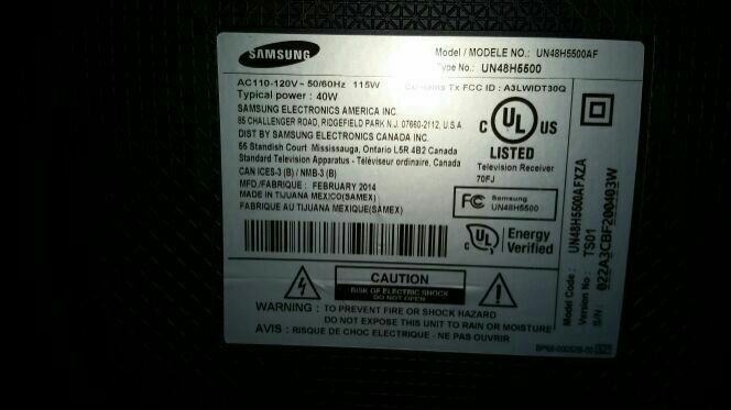 Samsung 48" LED Smart TV model UN48H5500AF