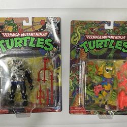 Teenage Mutant Ninja Turtles Playmates Scale Tail & Chrome Dome Set