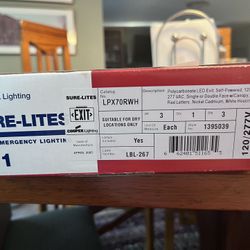 SURE-LITES LED EXIT lights. 120/277v.   LPX70- RWH