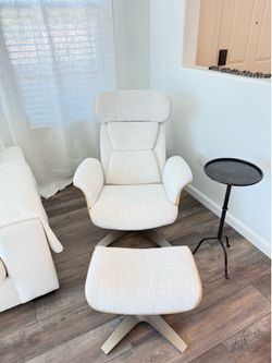 Living Space Solana Wheat Reclining Swivel Armchair with Ottoman