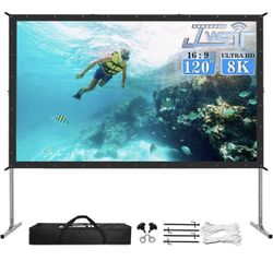 Projector Screen Outdoor,JWSIT 120 inch Outdoor Movie Screen-Upgraded 3 Layers P