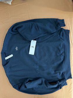 Alo Yoga Navy Blue Hoodie Sweatshirt