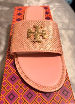 Pink Tory Burch slides