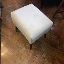 White Suede Ottoman/Stool
