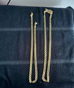 24/22 matching gold plated chains