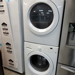 Frigidaire Compact Front Load Washer And Stackable Gas Dryer Set 72H Stacked
