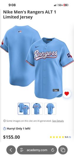Nike Texas Rangers ALT 1 Limited Jersey