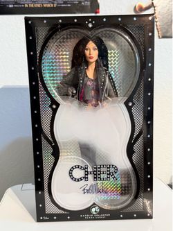 NRFB 2007 Mattel Barbie Collector Black Label 1980s Cher Doll by Bob Mackie K7903