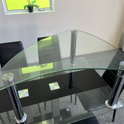 Copenhagen Modern Glass And Chrome coffee Table Side Table 