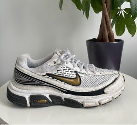 Women Size 9.5 Nike Air Tri-D Shoes White Black Gold Vintage Shoes 2008 Men Size 8