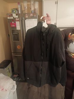 Black Two-Tone Zip-Up Hoodie Jacket