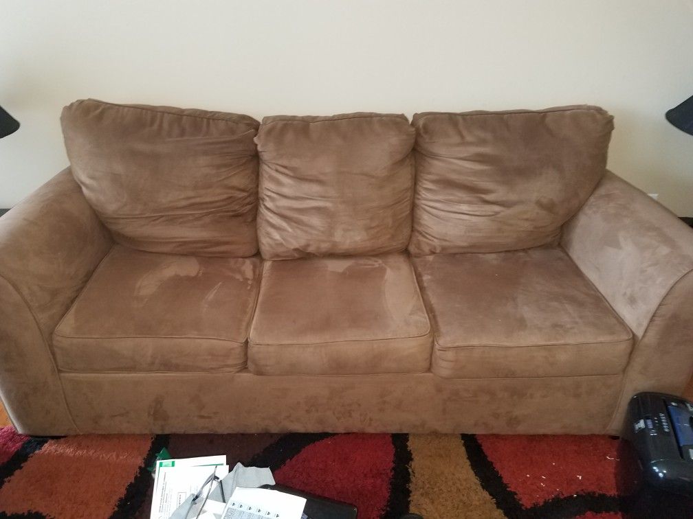 Sofa and loveseat.