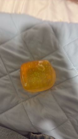 Yellow sugar cube