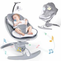Portable Baby Swing with Remote, 3 Speeds, Music, Adjustable Recline, Harness BRAND NEW IN BOX **Retail $170