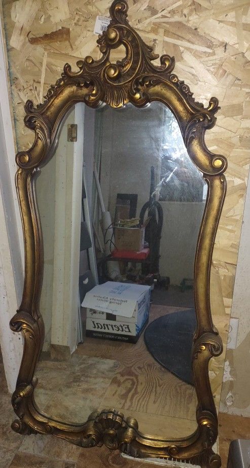 Large, Ornate Vintage Gold Mirror