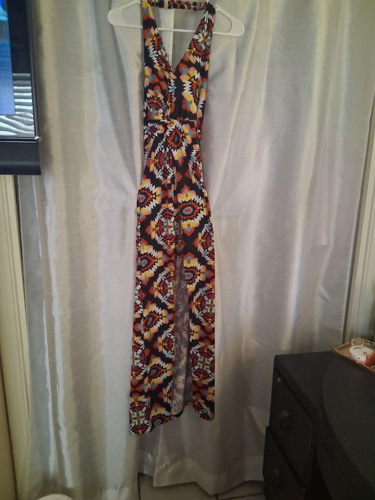 Sexy Maxi Halter Top Dress With Middle Skirt. Size M