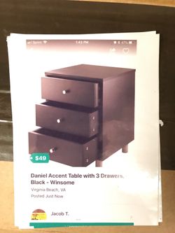 SALE! Brand New Daniel Accent Table with 3 Drawers