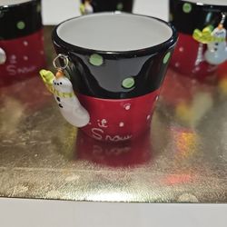 Eight glass tea candle holders