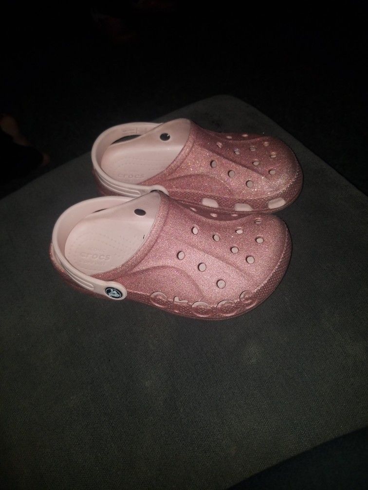 Crocs Glittery Pink Size J 2