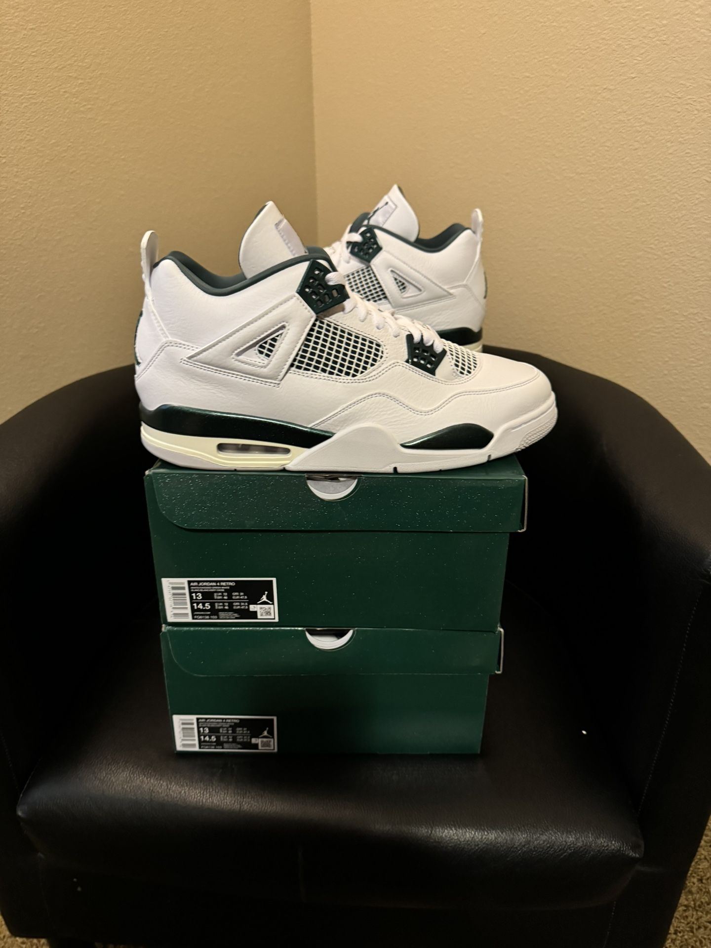 Brand new Air Jordan Oxidized Green 4’s sizes 13x2 with original box and proof of purchase.
