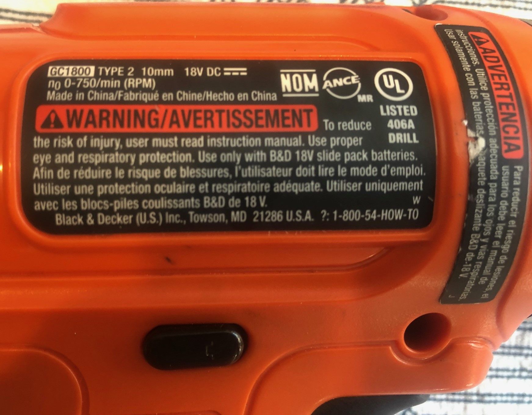 Black Decker GC1800 18V Cordless Drill with Battery and Charger for Sale in Huntington Beach CA OfferUp