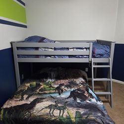 Loft Style Kids Bed With Elevated Twin Bed