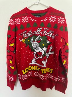 Looney Tunes Bugs Bunny Christmas Sweater Size Large