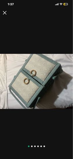 Mint Green Wicker Sewing Basket Box