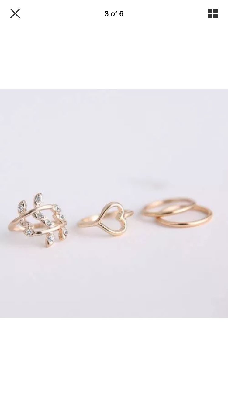 5pcs Gold Above Knuckle Midi Rings